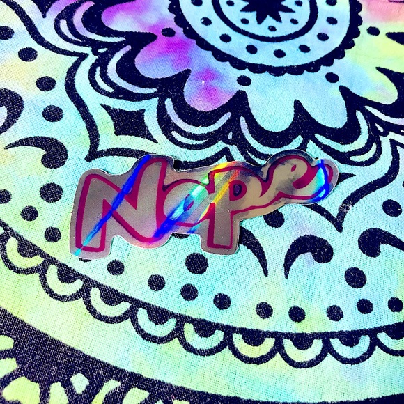 NOPE Metallic Prismatic Reflective Single Decor Sticker - Picture 1 of 6